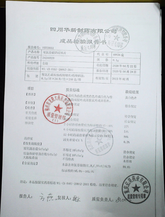 双氯芬酸钠缓释片20200320的封面