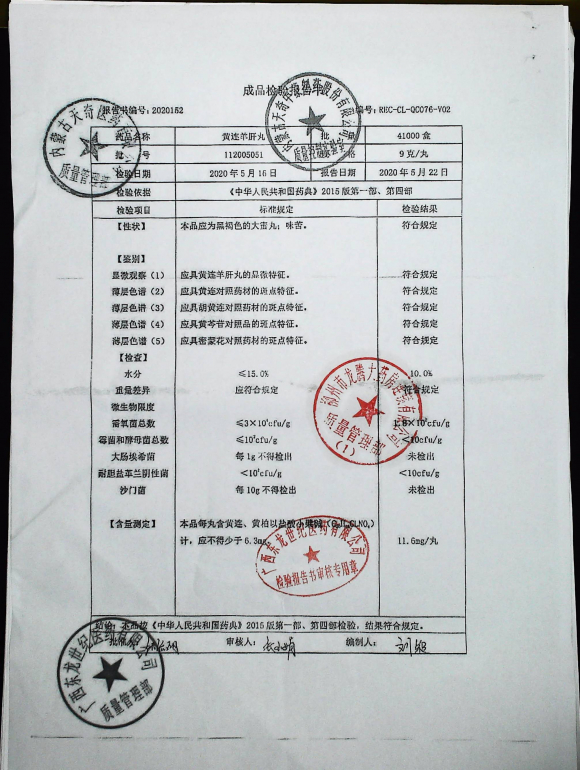 黄连羊肝丸112005051的封面