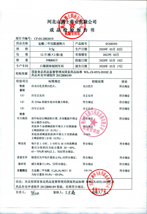 盐酸二甲双胍缓释片05200305的封面