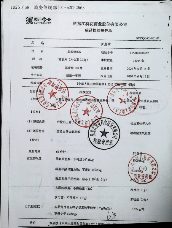 护肝片202006026的封面