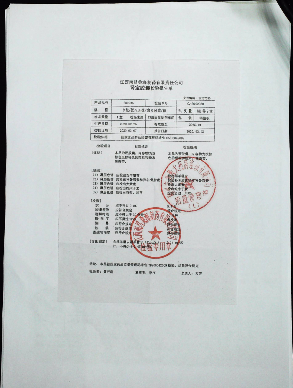 肾宝胶囊200236的封面