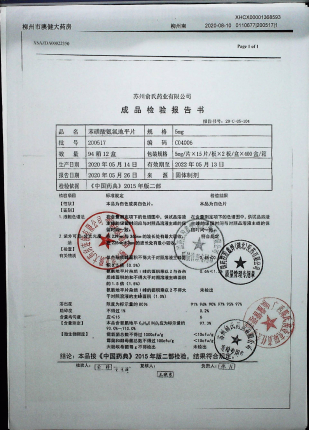 苯磺酸氨氯地平片200517的封面