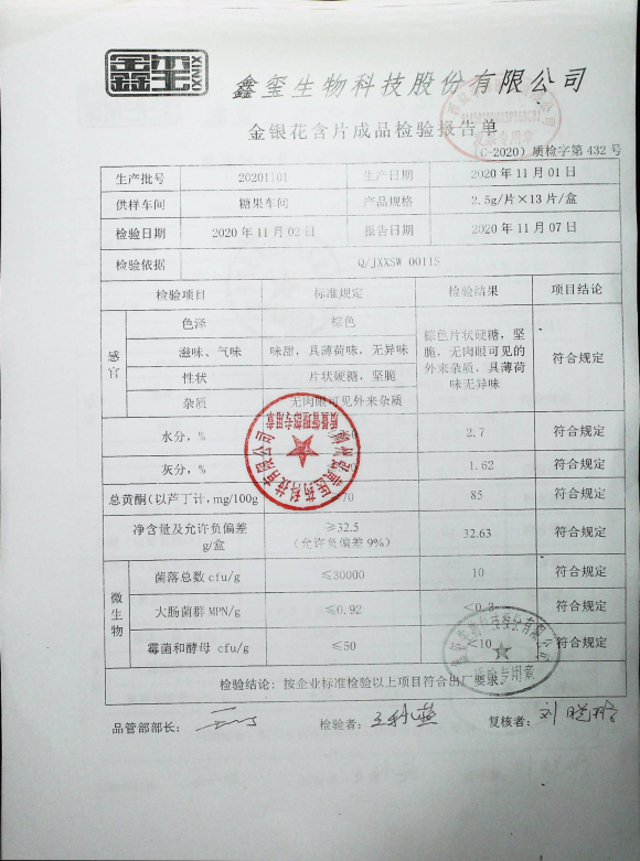 金银花含片20201101的封面