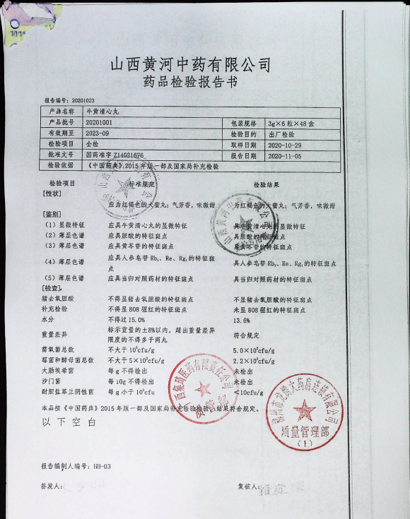 牛黄清心丸20201001的封面