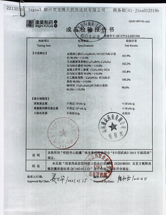 复方氨酚溴敏胶囊202620（2）的封面