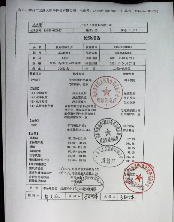 复方樟脑乳膏20210304的封面