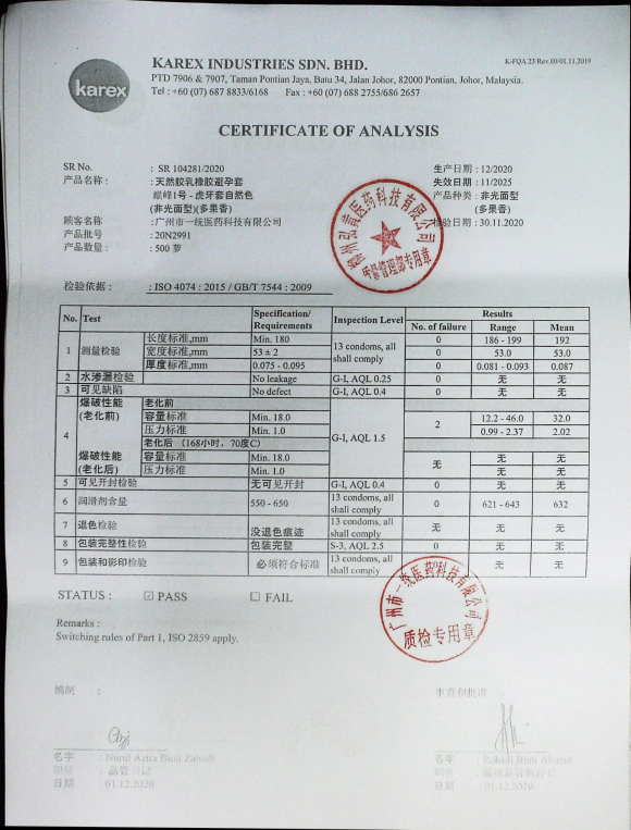 天然胶乳橡胶避孕套20N2991的封面