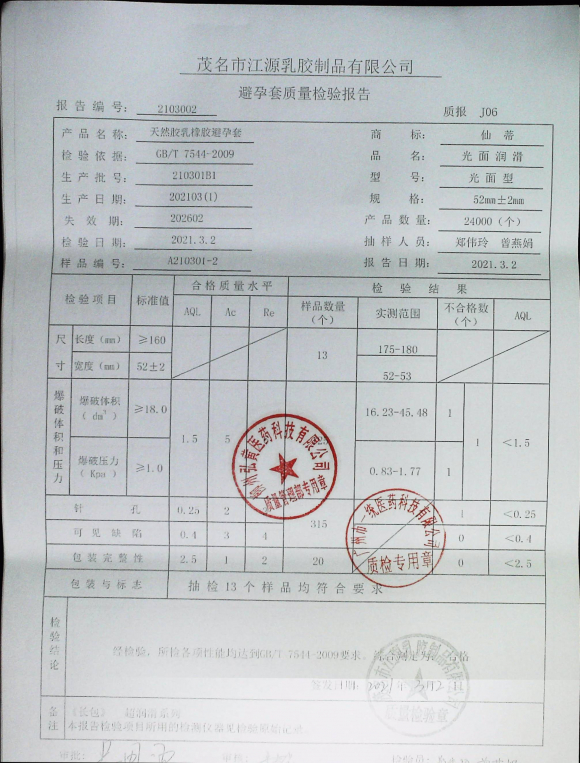 天然胶乳橡胶避孕套210301B1的封面