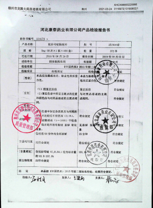 比沙可啶肠溶片13190802的封面