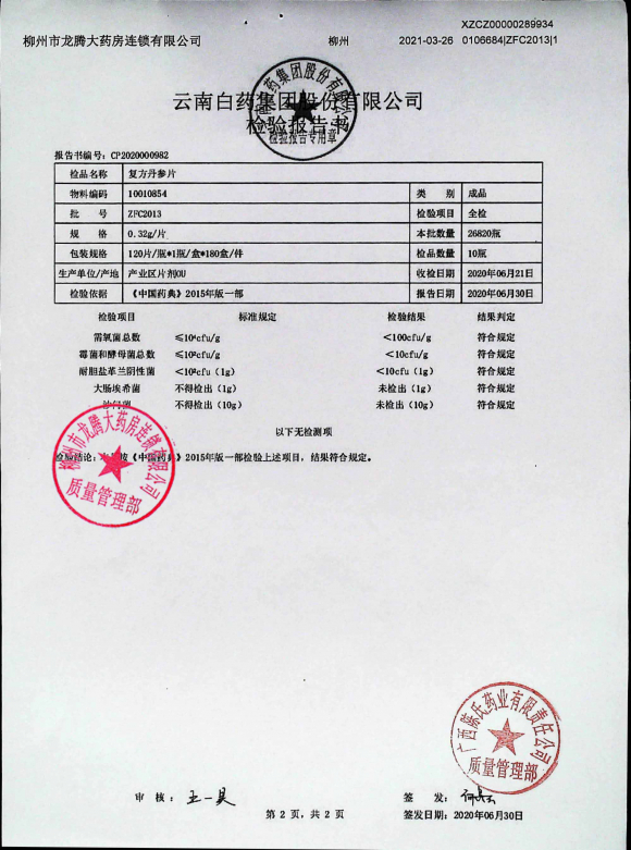 复方丹参片ZFC2013(1)的封面