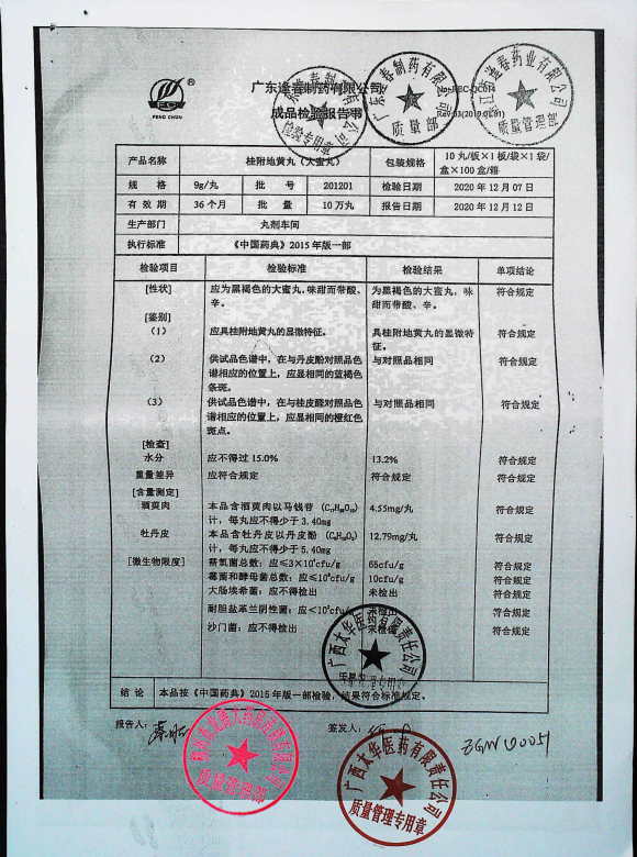 桂附地黄丸（大蜜丸）201201的封面