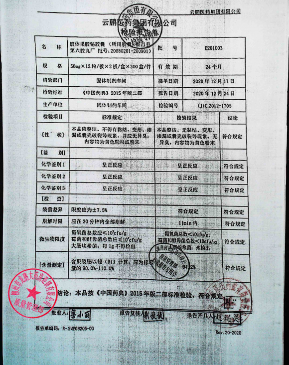胶体果胶铋胶囊E201003的封面