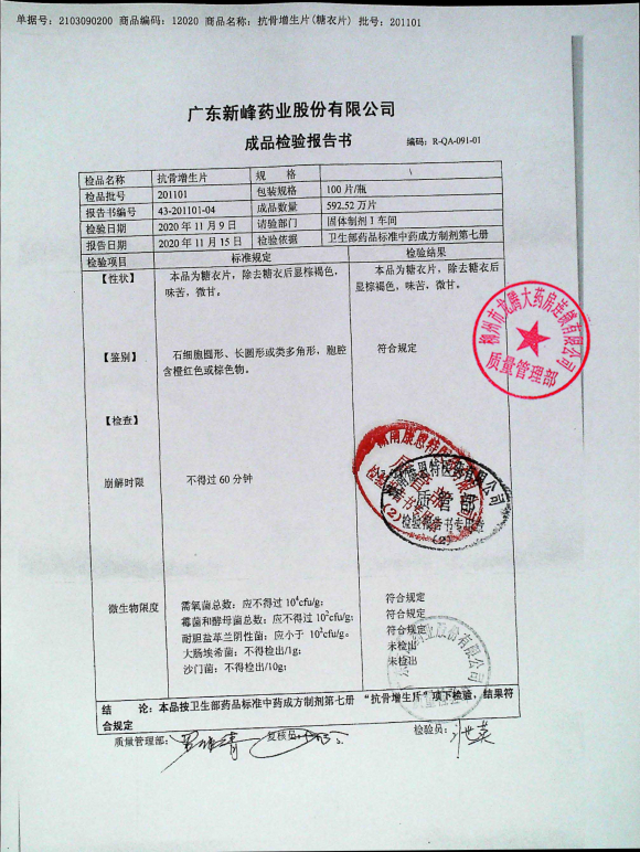 抗骨增生片201101的封面