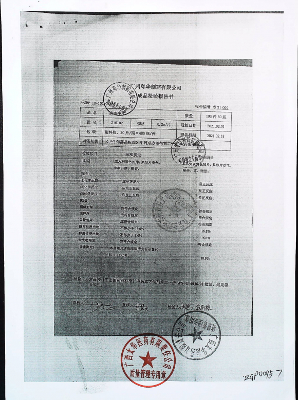 痰咳净片210102的封面