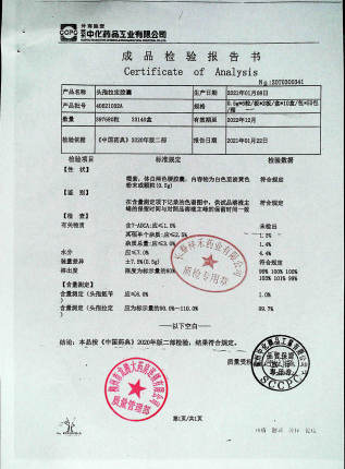 头孢拉定胶囊40621002A的封面