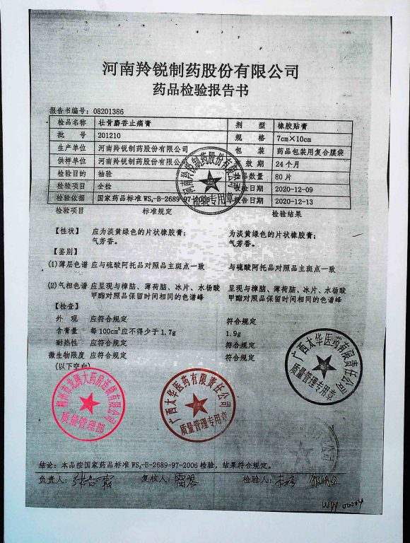壮骨麝香止痛膏201210的封面