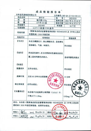 吉林益民堂肺宁片20210103的封面