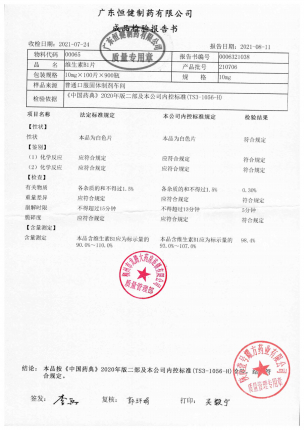 恒健_维生素B1片_210706(1)的封面