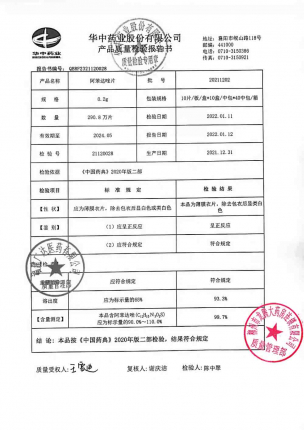 華意_阿苯达唑片(OTC)_20211202的封面