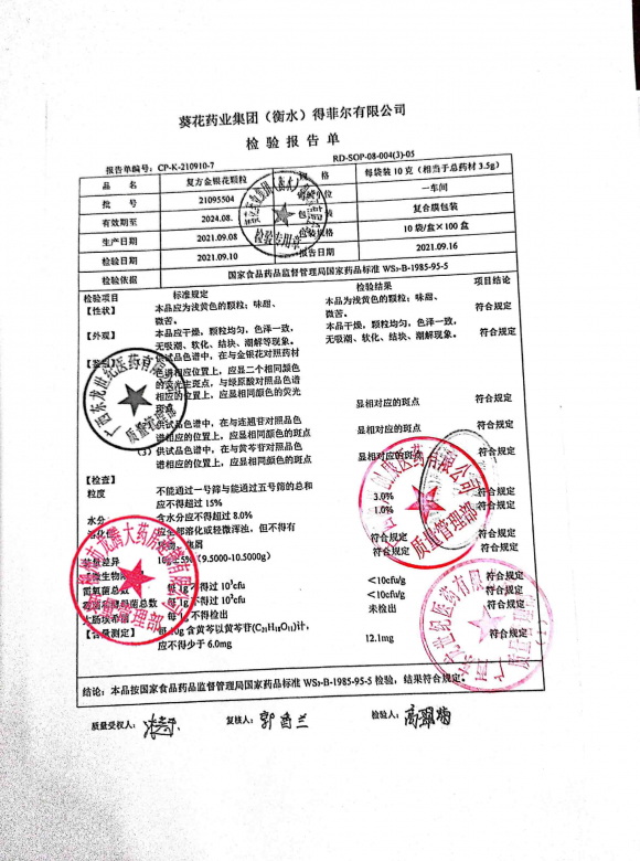 复方金银花颗粒22025504的封面