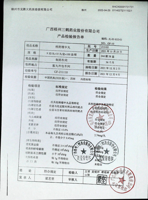 桂附理中丸211102的封面
