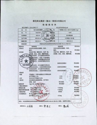 复方金银花颗粒22025504的封面