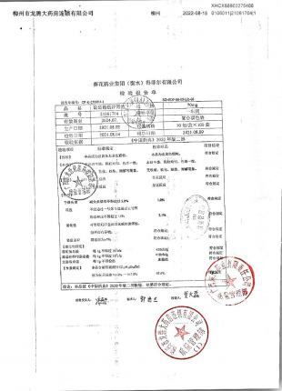葡萄糖酸锌颗粒21081704的封面