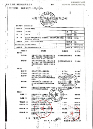 云南白药气雾剂ZGB2216的封面