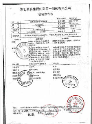 地衣芽孢杆菌活菌胶囊202203065的封面