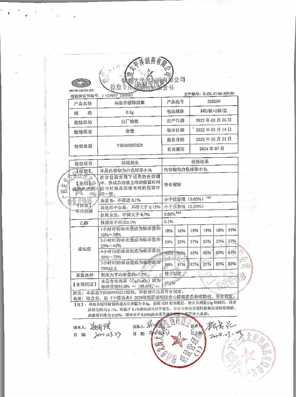 布洛芬缓释胶囊220209的封面