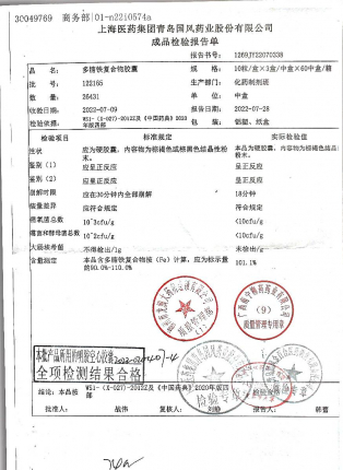 多糖铁符合物胶囊122165的封面