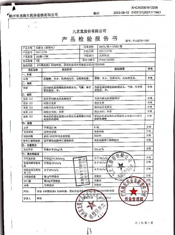 归脾丸202111194的封面