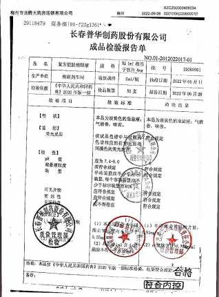 复方熊胆滴眼液22060901的封面