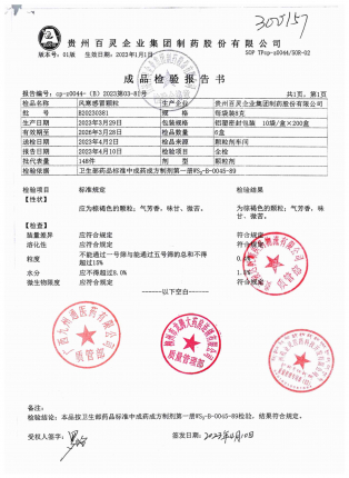 风寒感冒颗粒-B20230381(0)的封面