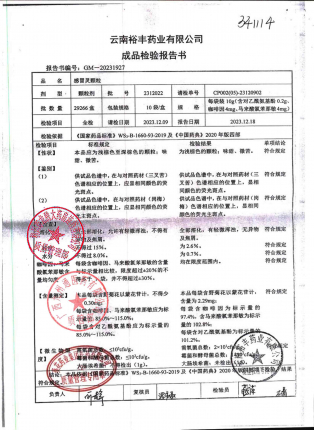 感冒灵颗粒2312022的封面