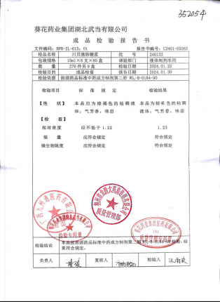 川贝清肺糖浆240133的封面