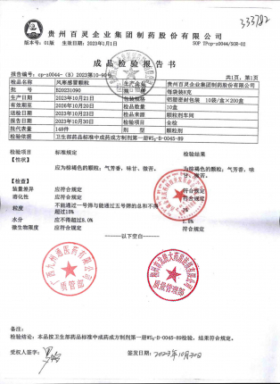 风寒感冒颗粒B20231090的封面