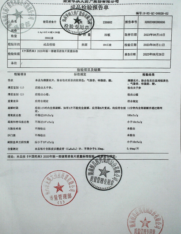 健胃消食片230802的封面