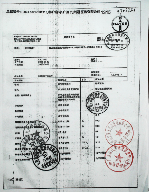 复方酮康唑发用洗剂CY23320的封面