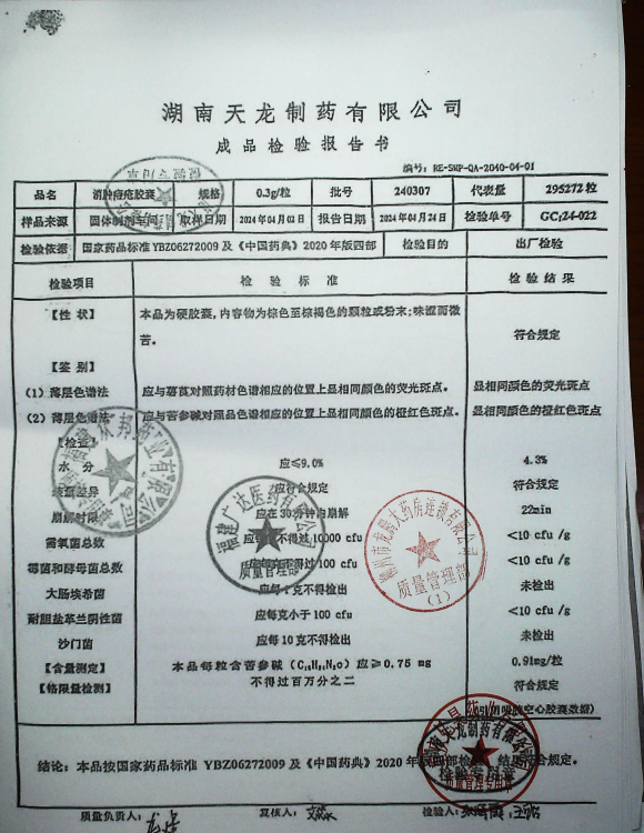 消肿痔疮胶囊240307的封面