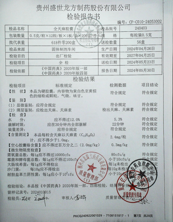 全天麻胶囊240403的封面