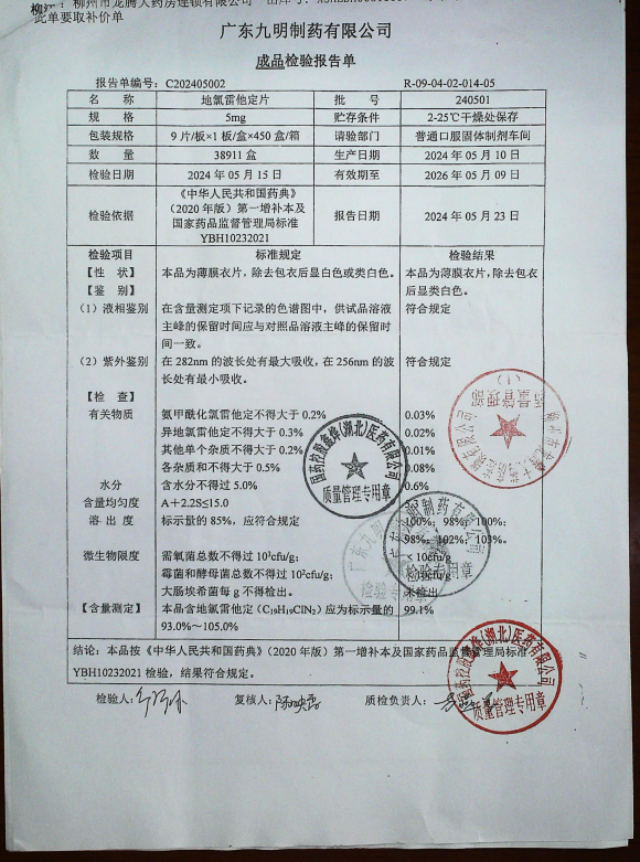 地氯雷他定片240501的封面