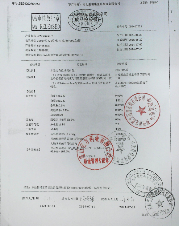 盐酸氨溴索片624062020的封面