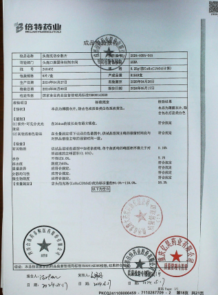 头孢克洛分散片240402的封面