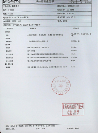 氯霉素片241002的封面