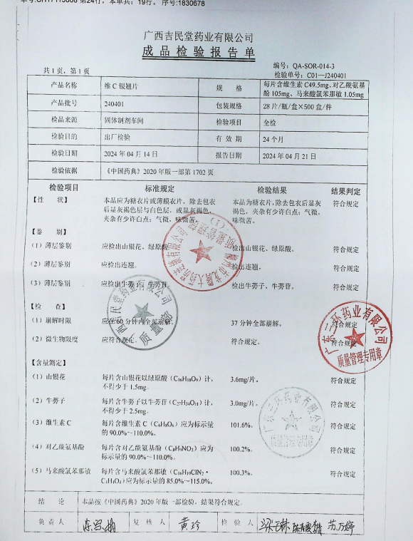 维C银翘片240401的封面
