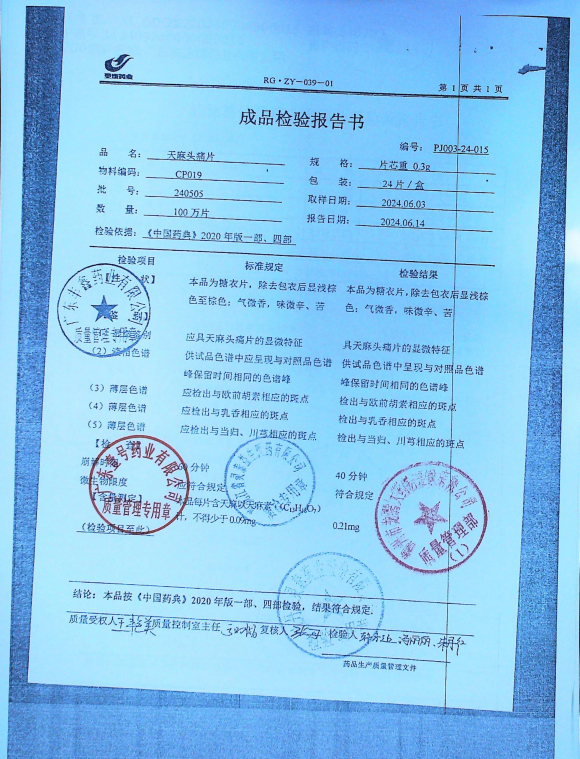 天麻头痛片240505的封面